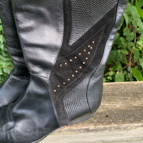 Vaneli Women’s Leather Black Boots Size 7AA - Picture 3 of 8